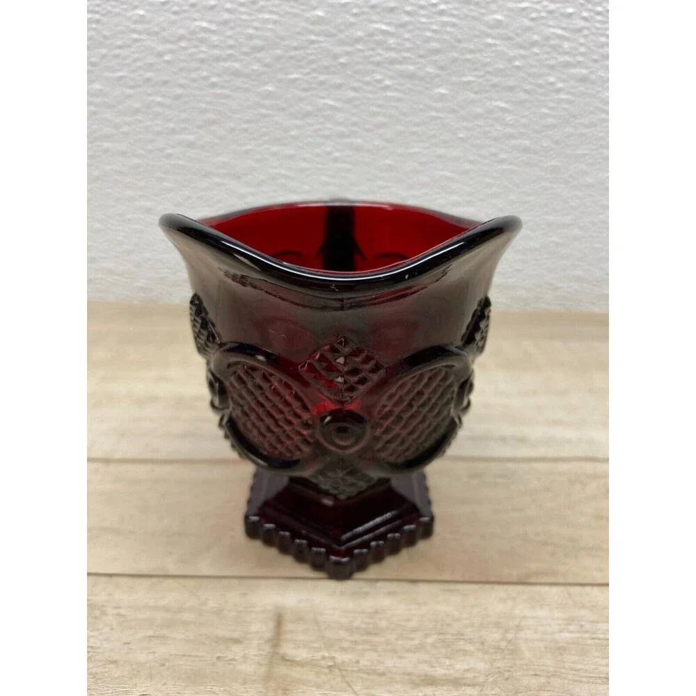 Vtg Avon Cape Cod Ruby Red Glass Creamer